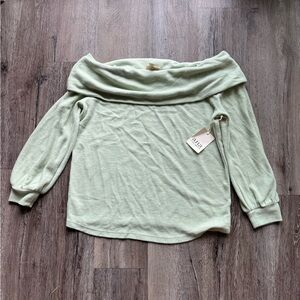 New mint green off shoulder sweater. A.N.A brand.
